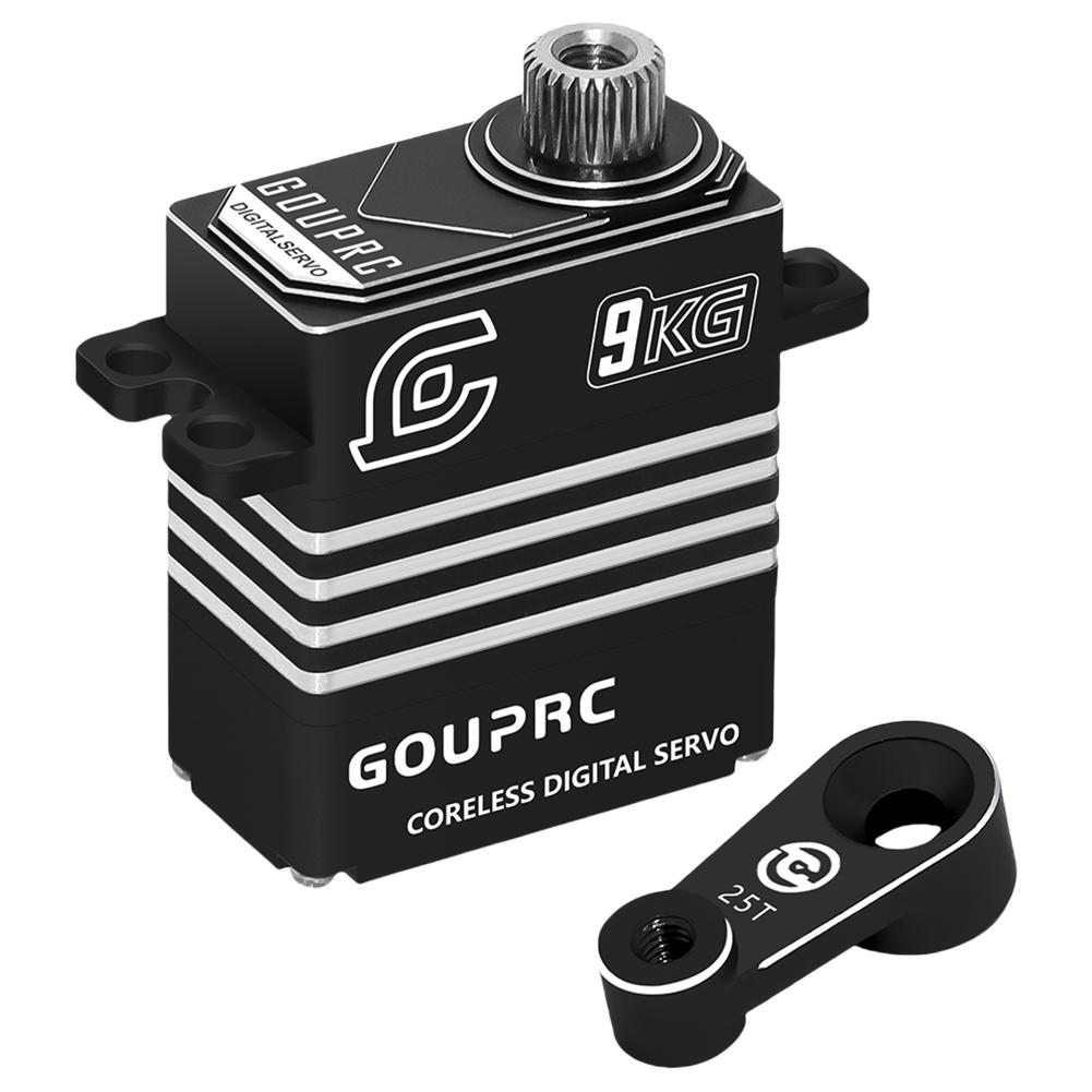 

9KG Waterproof Metal Gear Servos All Metal Coreless Digital Servos for 1/18 TRX-4 TRX-6 SCX10 III RC Crawler Car чорний