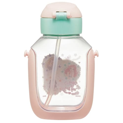 Skater Water Bottle with Straw 530ml Disney Princess 23 Straw Water Bottle One Push for Children Girls PDSH6DX-A