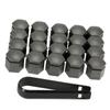 Black 17mm Car Wheel Nut Covers, 20Pcs     Set for , Enhance Finish