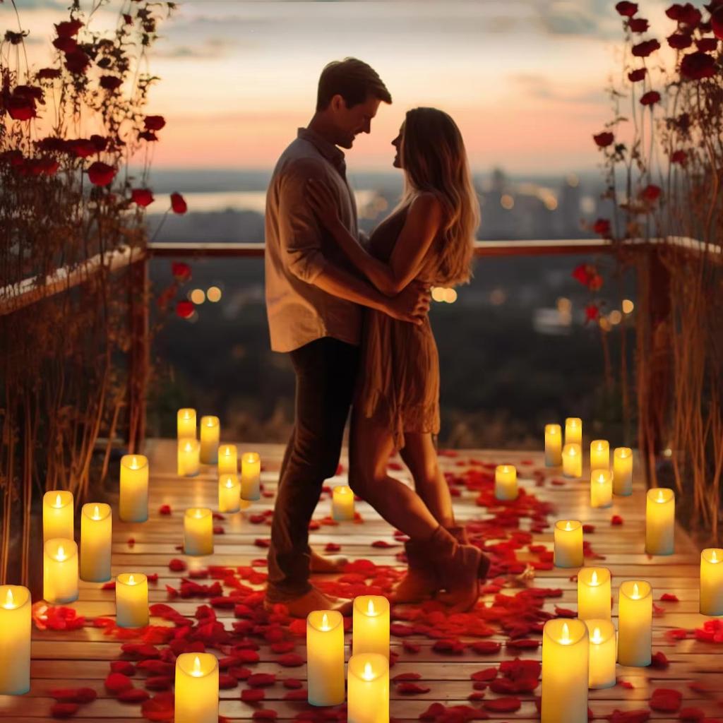 6Pcs Led Flameless Electric Candles Lamp Acrylic Glass Battery Flickering Fake Tealight Candle Bulk for Wedding Christmas