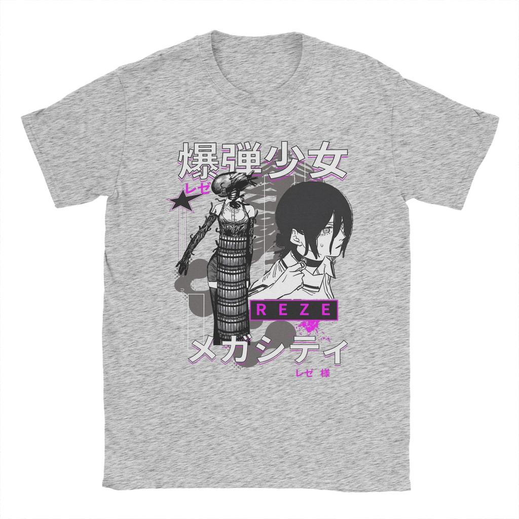 REZE Muž s motorovou pilou Dívka Anime Tričko Pánské Y2K Zábavná Bavlněná Trička Letní Trička Oversized Oblečení