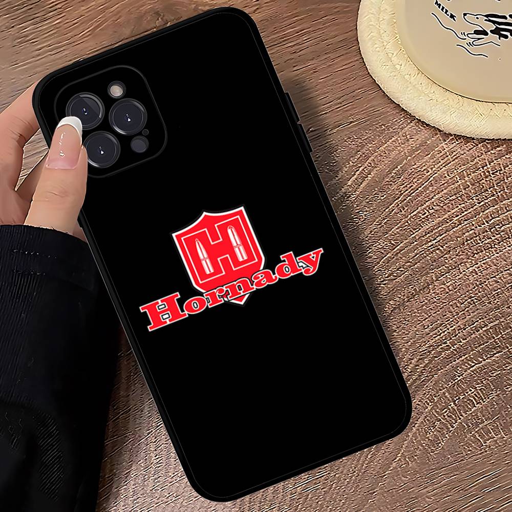Hornady Logo For IPhone 17 16 15 14 13 12 11 Pro Max Plus Shockproof Black Soft Phone Cover
