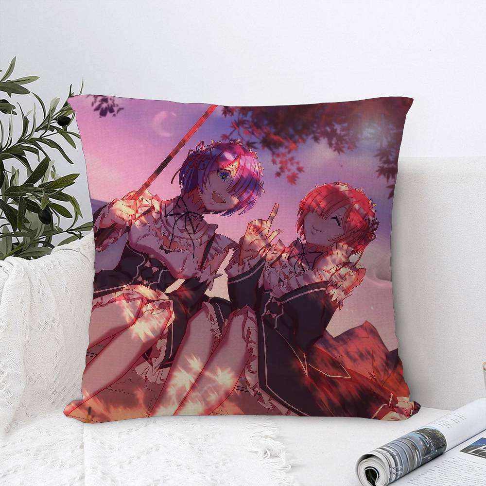 Re Zero anime Pillowcase toon Gift Cushion Cover Bedroom Home Sofa Chair Seat Decor pillow case