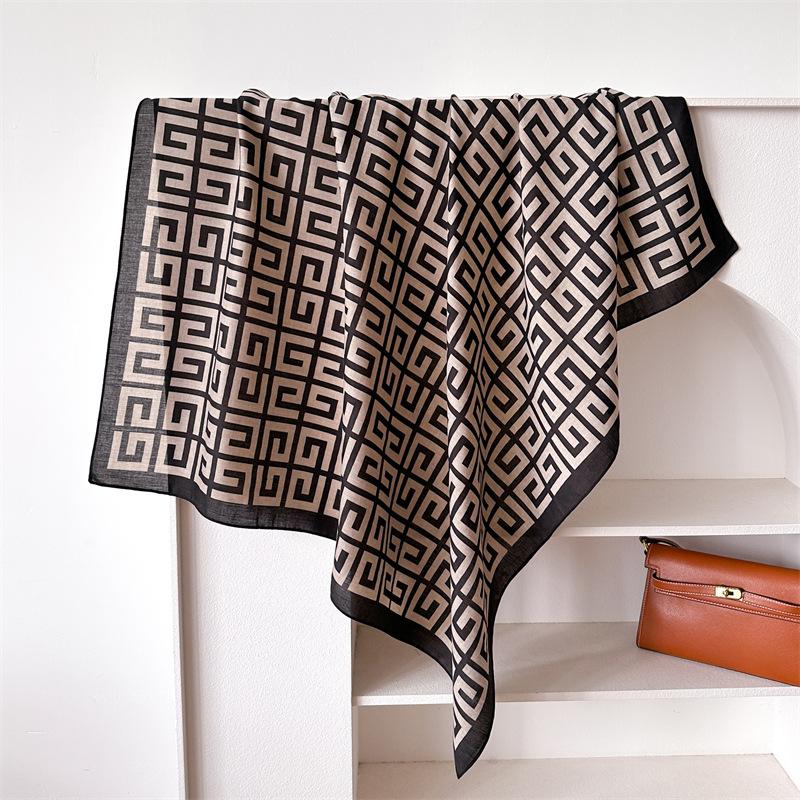 

Luxury Print Silk Square Scarf Women Satin Hairband Neckerchief Office Hijab Headband Foulard Bag Ribbons Foulard Pashmina Gift 90x90cm