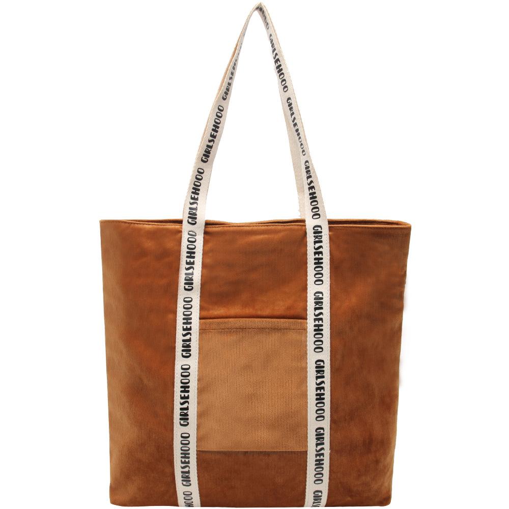 Spring Bag Canvas Bag Retro Washed Cloth Bag Bucket Bag Large Capacity Shoulder Bag