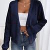 Casual Minimalist Cardigan Knit Outerwear For Women