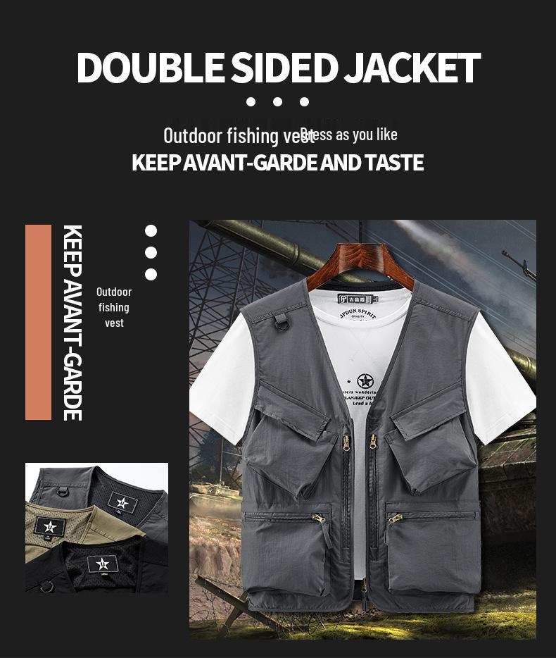 Quick-Dry Multi-Pocket Outdoor Vest for Photography, Fishing, and Mountaineering