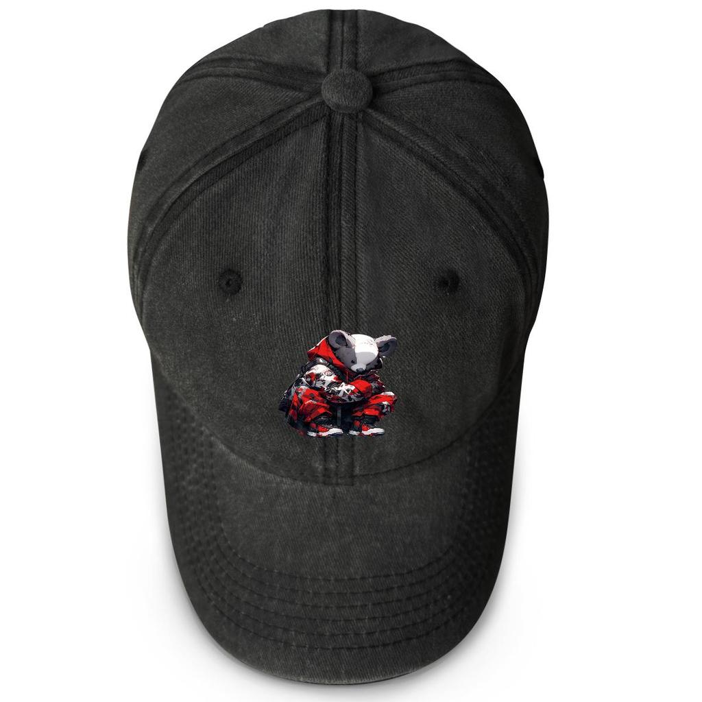 Punk Bear Print Adjustable Sun Hat, Animal Woman's Cap Cozy All-season Trendy Sporting Snapback Baseball Cap