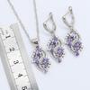 Fashion Accessories 3a Purple Zircon Plated Platinum Jewelry Set for Womens Wedding