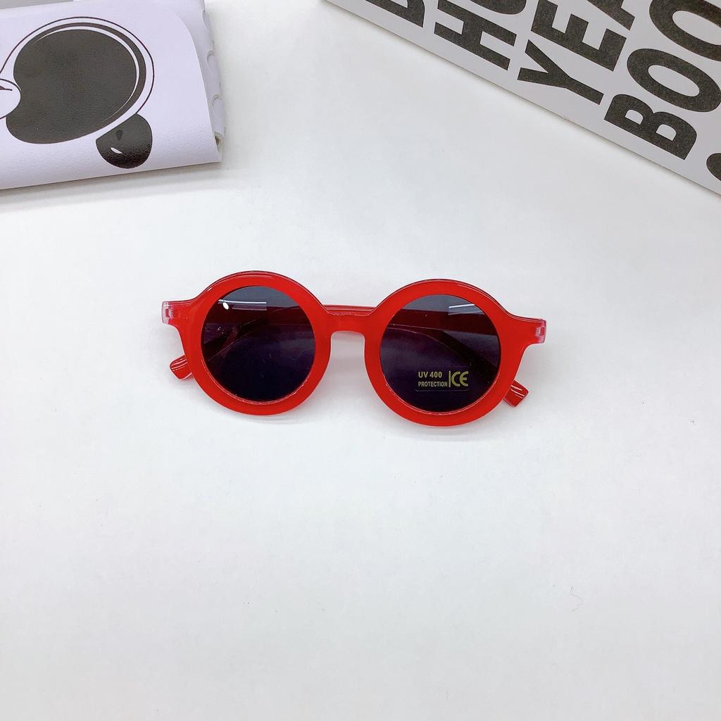 New Children's Round Frame Sunglasses Lightweight PC Frame Elastic Paint Cute Small Face Sunglasses for Boys and Girls Cool Cute
