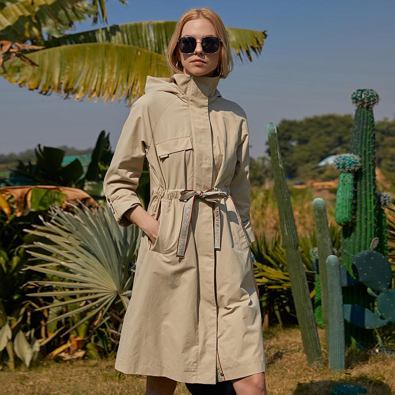 

Ветровка ZIAI, весеннее повседневное универсальное длинное пальто с эластичной резинкой на талии, осеннее модное возрастное длинное пальто со свободным чехлом L