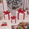 3pcs Lighted Gift Boxes Elegant Pre Lit Xmas Boxes Decorations for Home Stores Offices Restaurant