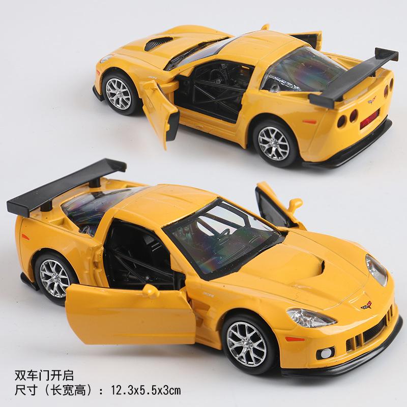 

1:36 Chevrolet Corvette C6R C7 High Simulation Exquisite Diecasts Toy Vehicles Car Styling Sports car Alloy Model Toy Pull Back жёлтый