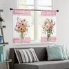 2 Pcs Flower vase print curtains,suitable for bedroom,living room kitchen decoration,home decoration,window decoration
