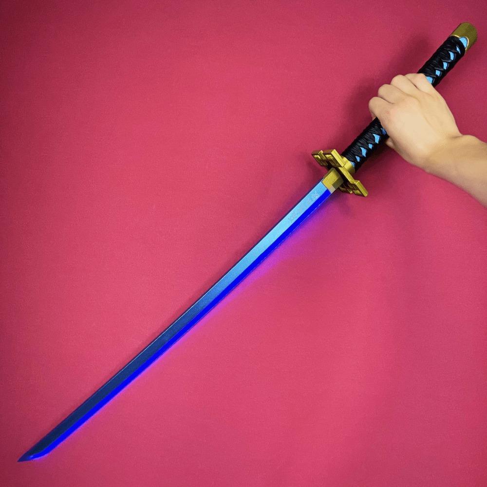 

40inch Tokito Muichiro Luminous Katana Led Light Animation Costume Play Prop Demon Slayer Sword Real Dimension Japanese Katana Samurai Sabre 104cm-40inch