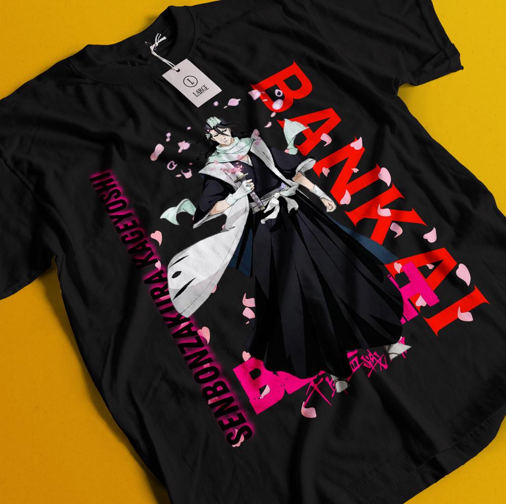 

Рубашка Бьякуи Кучики Футболка Аниме Блич Футболка Айзена Футболка Ичиго Банкай Футболка Игваха S