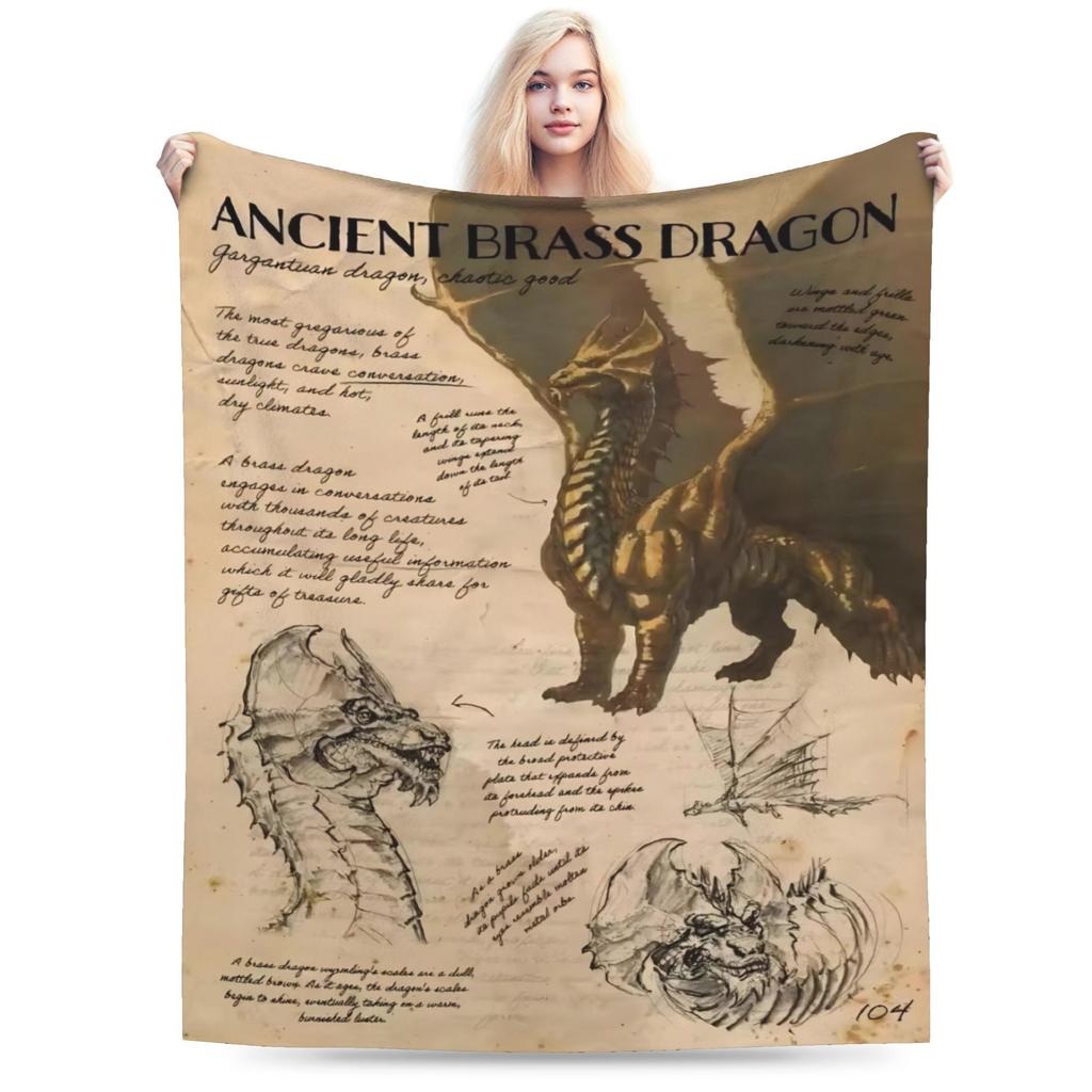 DND Flannel Throw Blanket Role-Playing Game Blankets for Bedding Outdoor Super Warm Bedroom Quilt