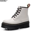 Martin boots Motorradstiefel Damen 6 Löcher offene Kante Perlen Hartleder Paar 101 Stiefel Herren und Damen Echtleder