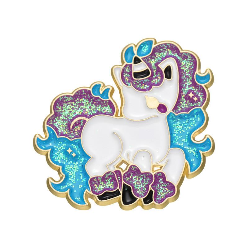 

Unicorn Cartoon Enchanting Badge In Bright Hues For Personalization Fashionable