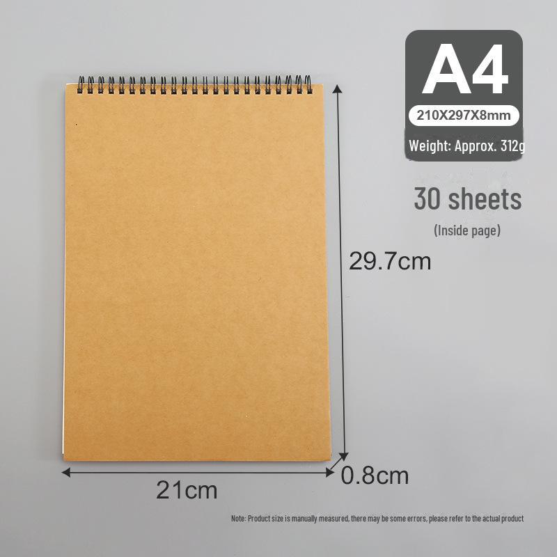 

Профессиональный альбом для акварельных рисунков — скрепленные клеем, чистые и утолщенные страницы A4 flip sketchbook 30 sheets