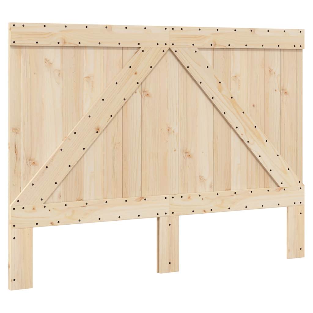 Vidaxl Bed Frame with Headboard, 140X200 Cm, Solid Pine Wood