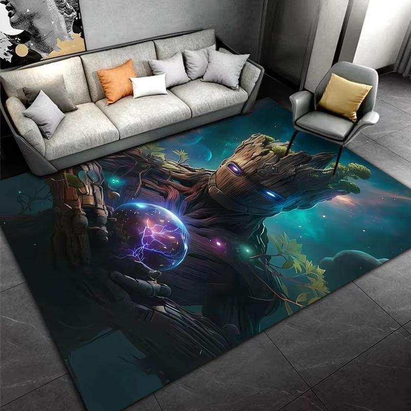 Marvel-Groot Avengers Little Tree Man Carpet for Living Room Home Decor Large Area Bedroom Floor Rug Non-slip Easy Mat