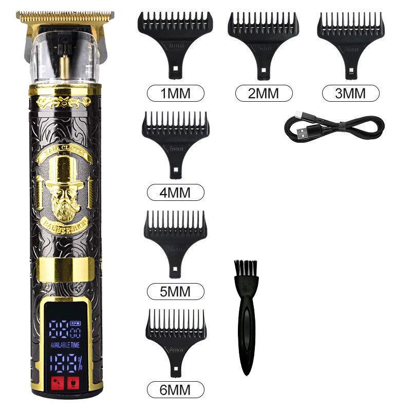 Stainless Steel Hair Clippers with Large Digital Display Electric Hair Clipper Professional USB Cordless Clipper Professional Beard Trimmer