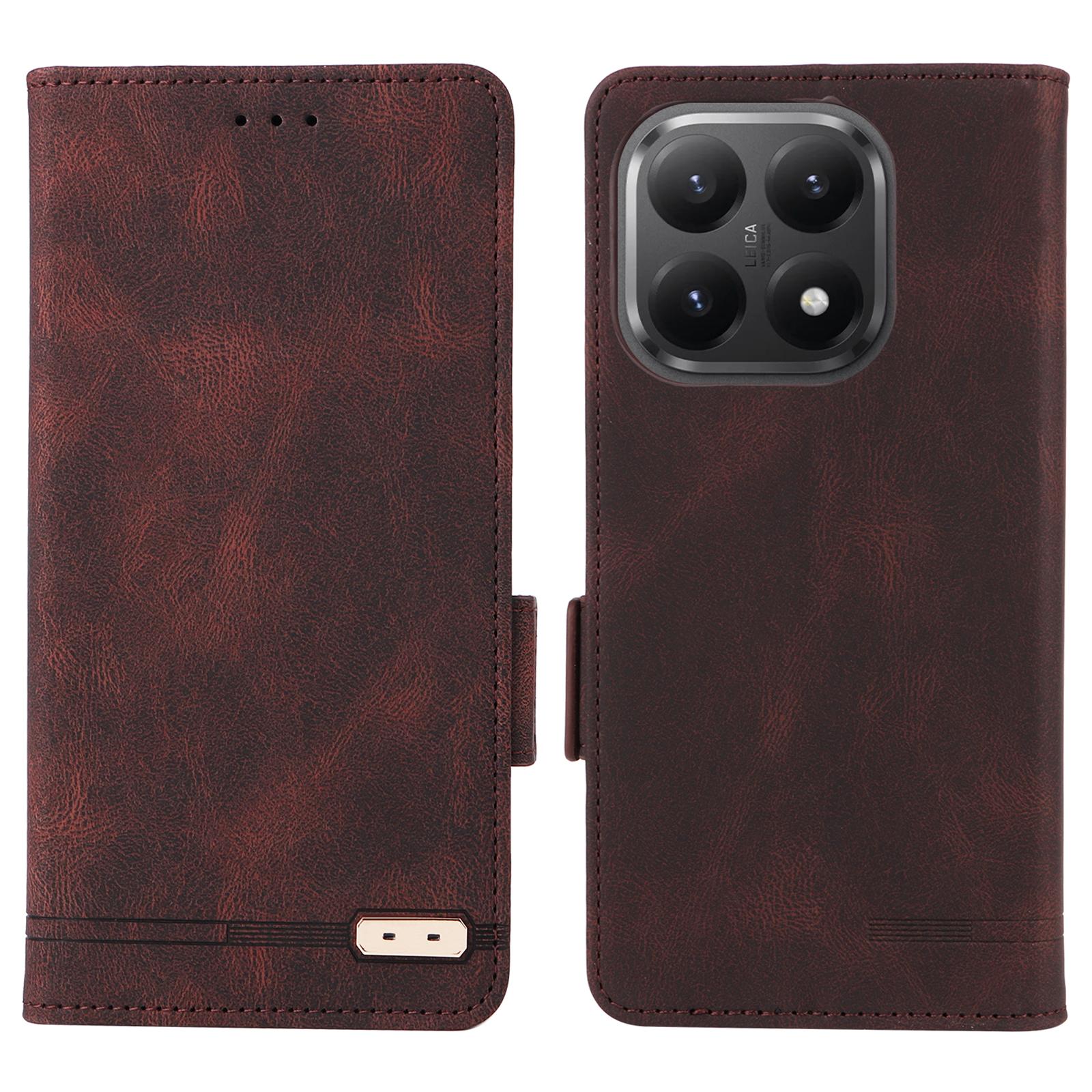 

For Xiaomi 15T Case Leather Wallet Flip Phone Cover with Hardware Decor