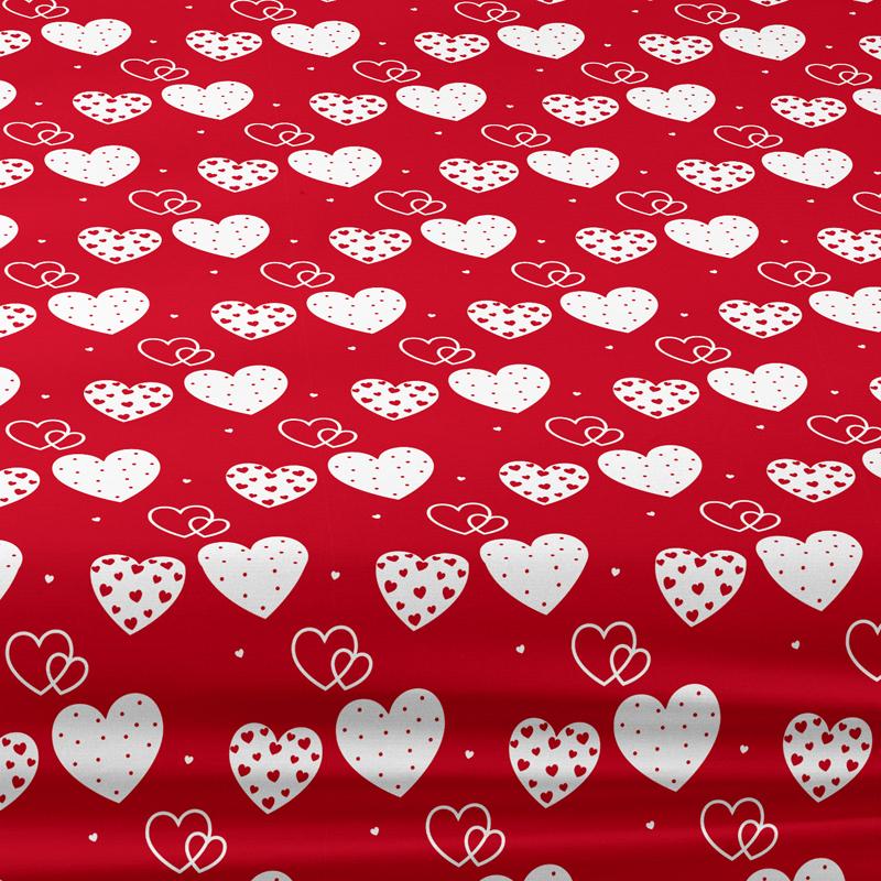 1 Simple Modern Heart-Shaped Printed Matte Fitted Sheet, Bedroom Printed Bed Cover, Bedding (Excluding Pillowcases)