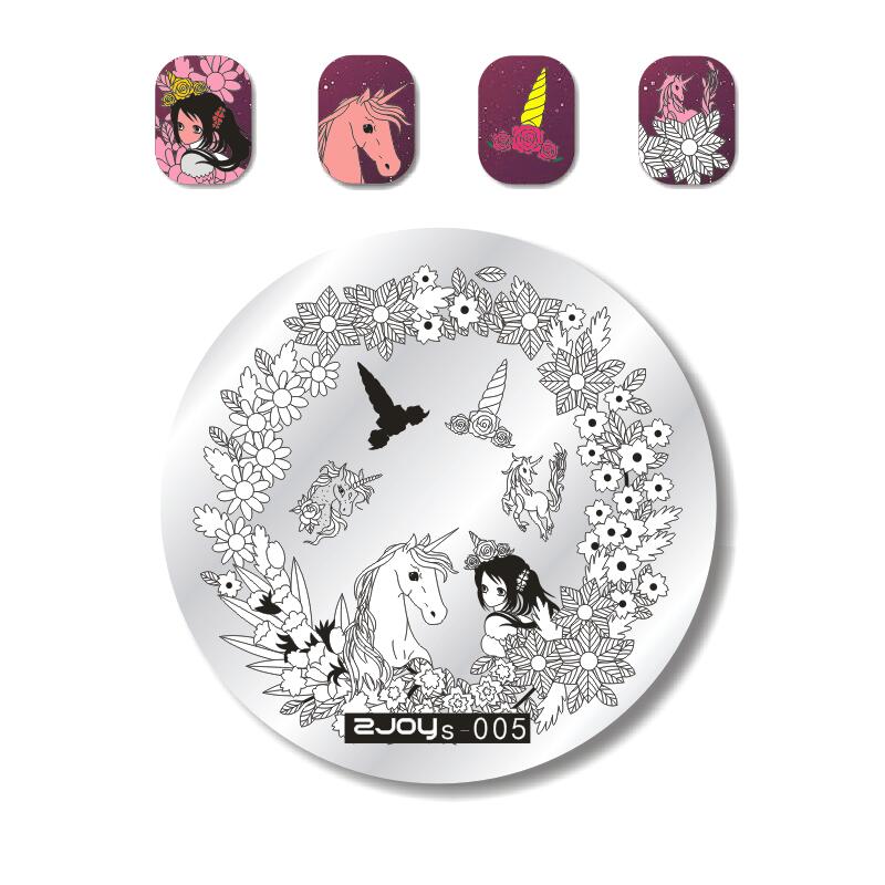 

9.5X14.5cm Big Size Nail Stamping Plates Flower/Geometric Designs Nail Art Template For DIY Nail Decor 5.6cm round Stamper Plate ZJOYS05