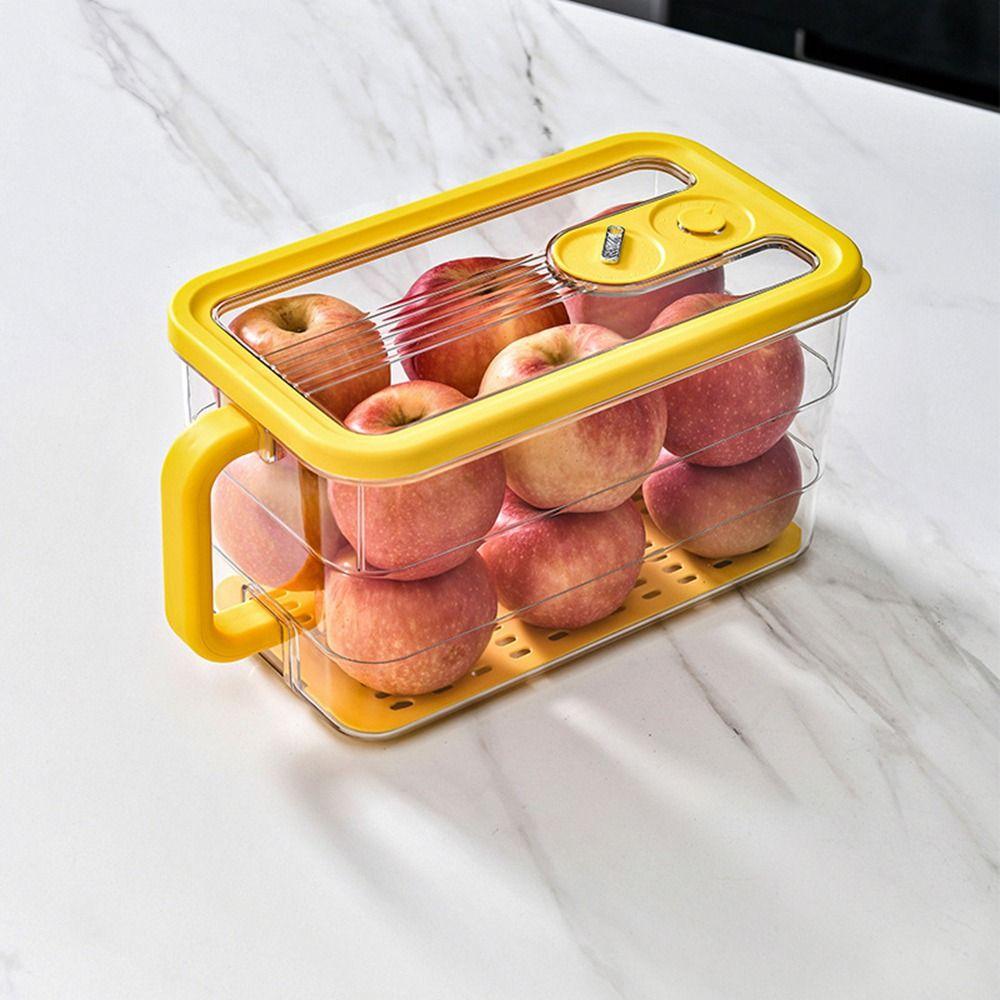 Kunststoff Kühlschrank Aufbewahrungsbox Versiegelt Großes Fassungsvermögen Obst Gemüse Frischhaltebox mit Deckel Platzsparend Lebensmittel Aufbewahrungsbehälter