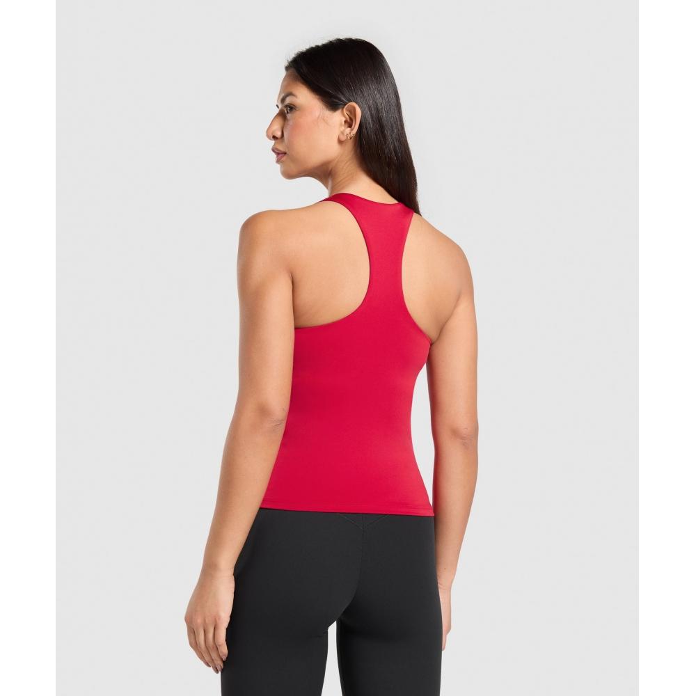 Gymshark Everyday Racer Back Tank With Shelf Carmine Red B8a7p Rbqw