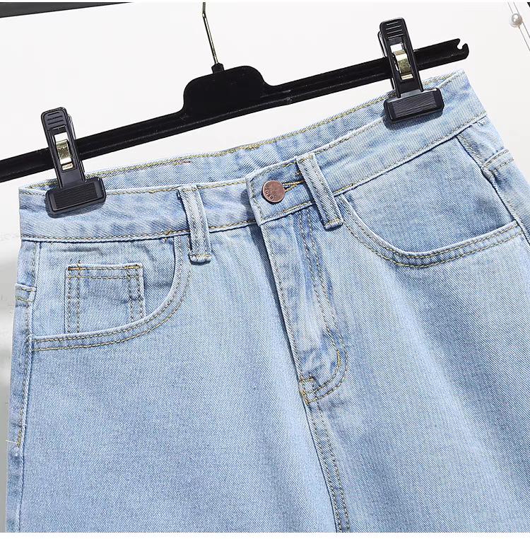 Summer 2026 Women's High-Waisted Denim Shorts - Loose, Slimming, Trendy Korean Style with Wide-Leg Rolled Hem.