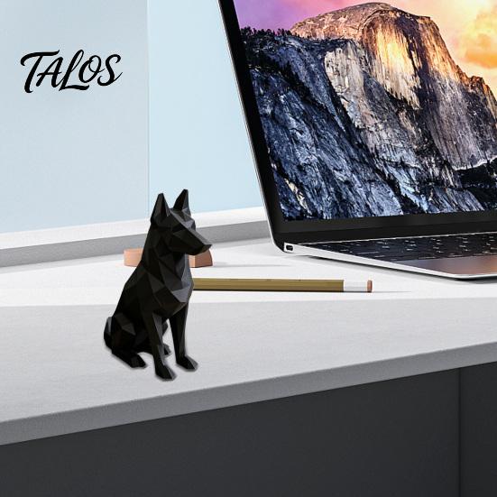 3D Printed Geometric Shepherd Dog Ornament, Minimalist Dog Sculpture for Nordic Light Luxury Home Decor, Entry Desk TV Cabinet Accent Gift