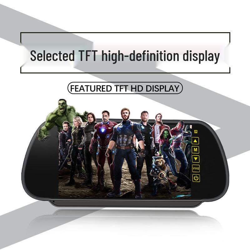 7-calowy monitor w lusterku wstecznym z krótką tablicą rejestracyjną i 7 światłami podczerwieni – bezprzewodowa kamera cofania