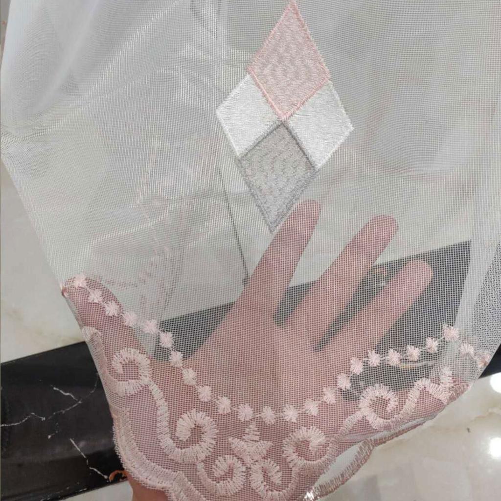 Nordic Curtains, Diamond Embroidered Curtain Yarn, Embroidered Window Screen, White Yarn, Half Blackout Curtain, Bedroom Finished Partition Yarn
