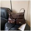 JIAERDI Vintage Brown Shoulder Bag Women Retro Pu Leather Soft Pocket Casual Handbag Female Moto Biker Y2k Handbags Aesthetic