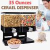 New Double Cereal Dispenser Storage Dry Food Snack Container Wall Mounted Kitchen Canister Contain Box for Home Kitchen