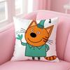 Cute Funny Russian Cartoon KKidECats Cushion Cover Pillow Case Soft Skin Friendly Fabric  Concealed Zipper