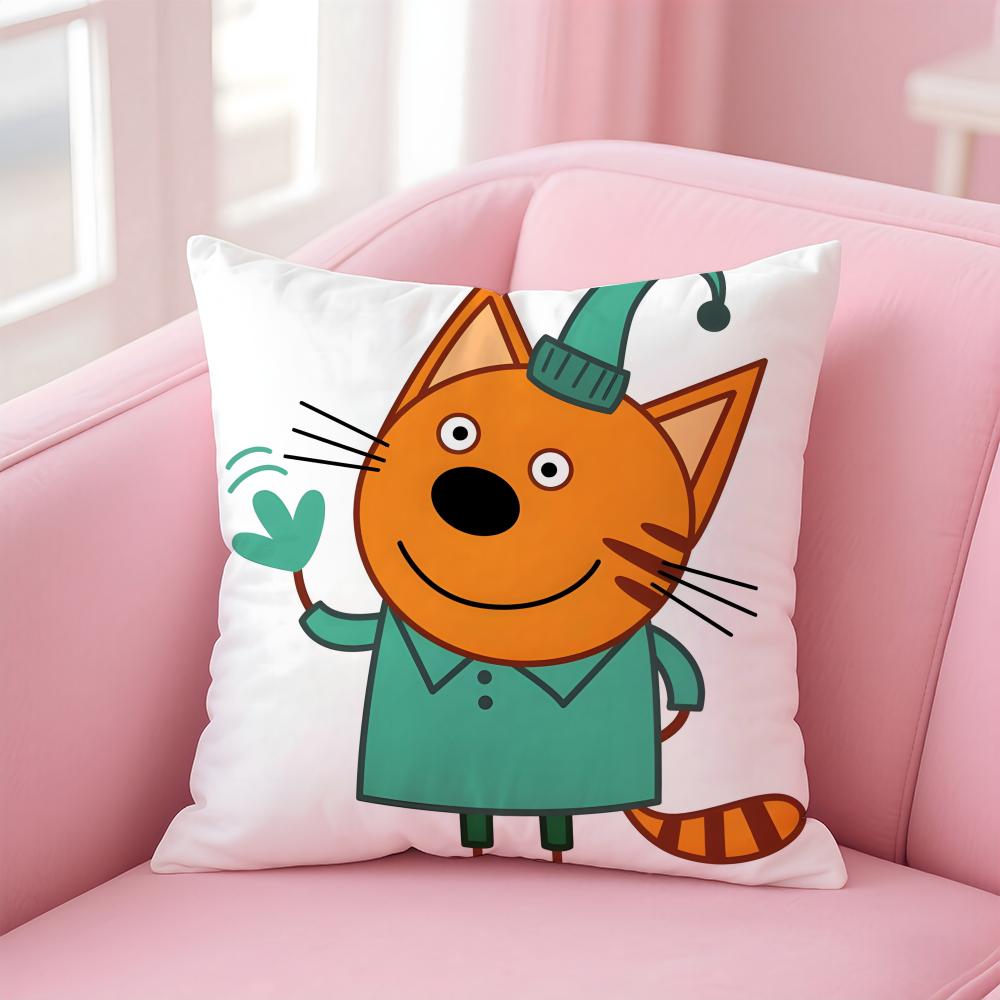 Cute Funny Russian Cartoon KKidECats Cushion Cover Pillow Case Soft Skin Friendly Fabric Concealed Zipper