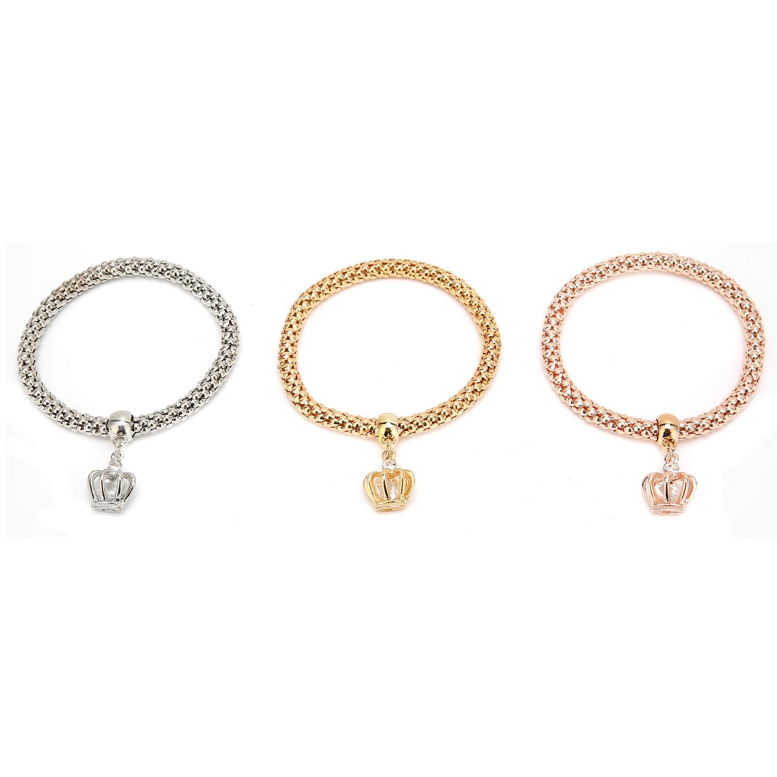 3шт. Браслеты из попкорна. Эластичные браслеты из сплава. 3 цвета. Набор браслетов для пар.