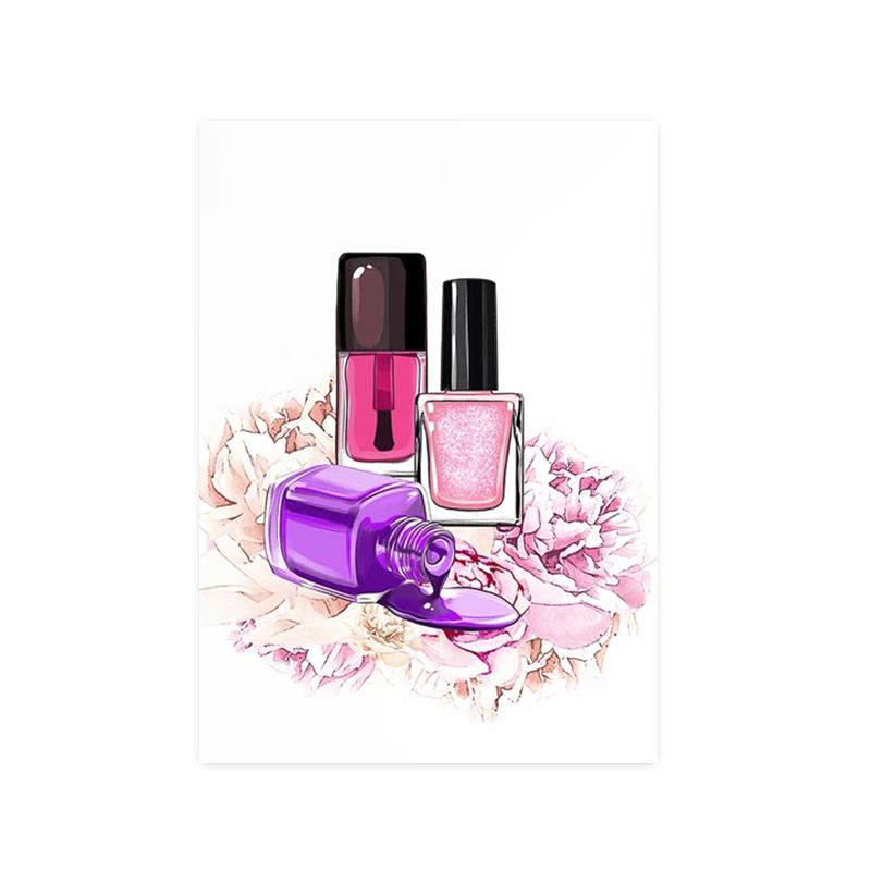 Fashion Nail Polish Eyelash Posters and Prints Beauty Salon Canvas Nordic Painting Wall Art Picture for Living Room Home Decor