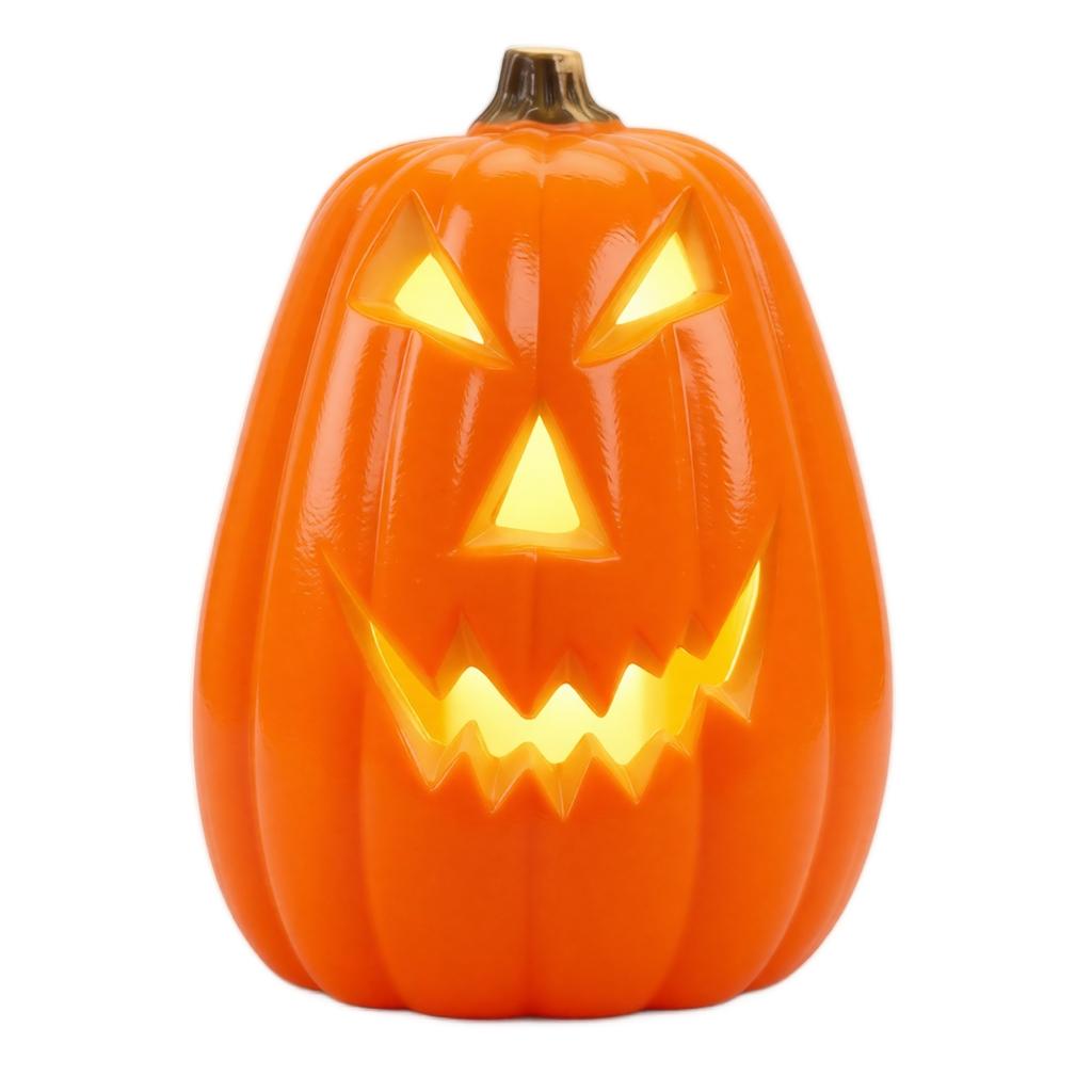 Halloween Świecąca -O'- Plastikowa Dekoracja Dyni, Straszliwa Twarz Dekoracja Stołowa do Wewnątrz na Zewnątrz Imprezy Werandy i Podwórka (Nie zawiera baterii)