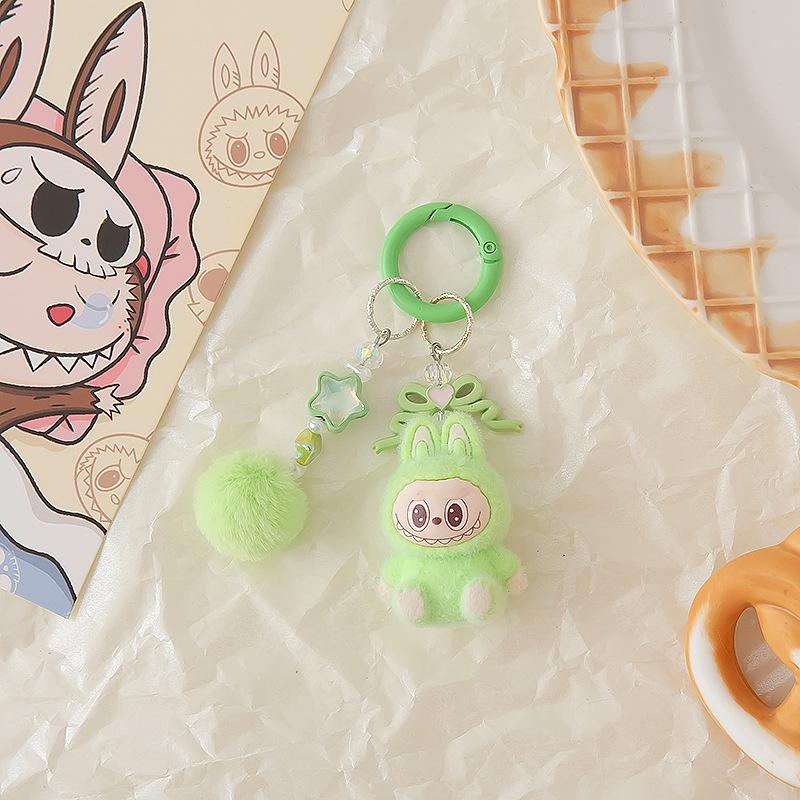 Flocking Cloth Keychain Accessories Pendant Three-dimensional Creative Personalized Cartoon Gift Student Schoolbag Hanging
