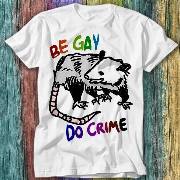 

Be Gay Do Crime Opossum T Shirt Top Tee 195 2XL