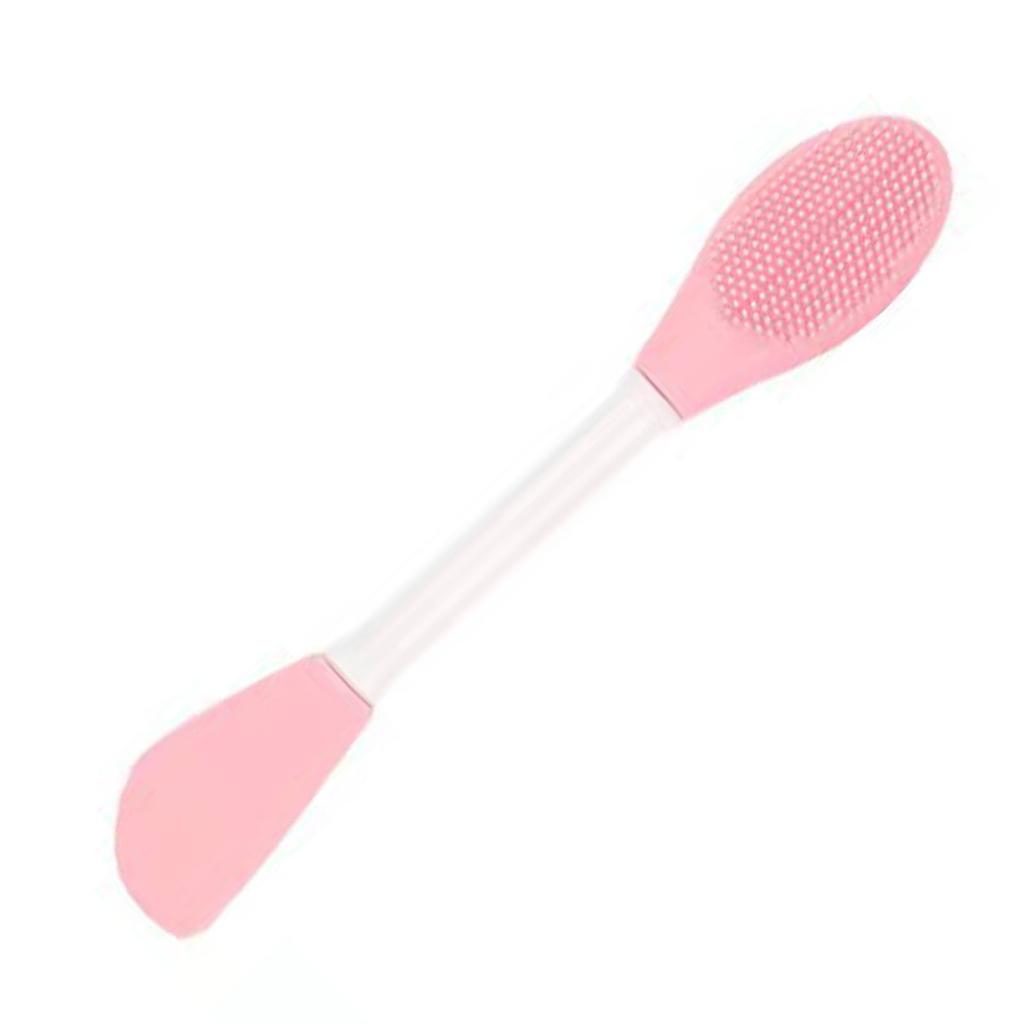 Double Ended Facial Mask Brush Soft Head Massaging Silicone Knife Shaped Facial Mask Brush Light Pink