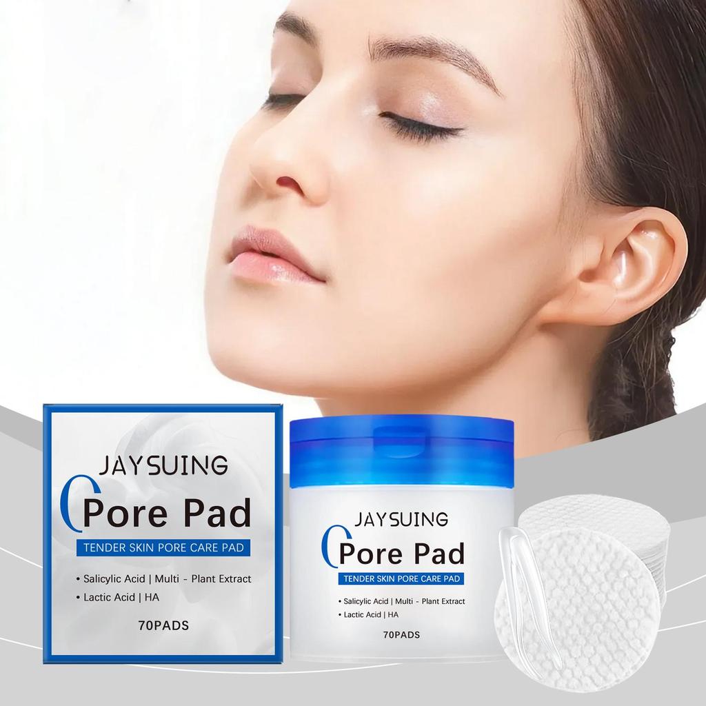 Salicylic Acid Pore Cleansing Cotton Pads, Containing Lactic Acid and Salicylic Acid, Specially Designed for Exfoliation and Pore Care (70 Pieces)