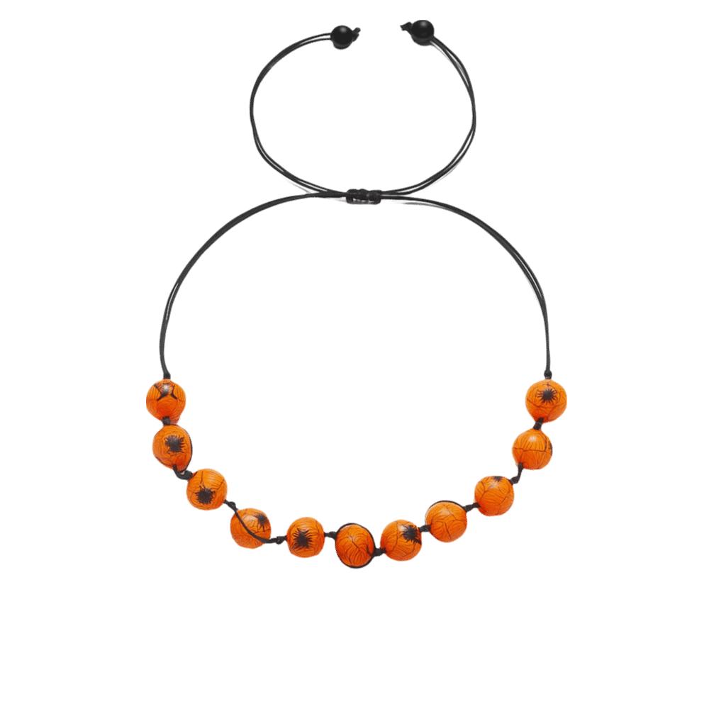 Black Rope Blood Beads Collarbone Chain Tassel Halloween Jewelry Halloween Necklace  Cosplay