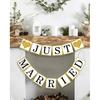 Wedding Banner Decorations Just Married Paper Wedding Garland Supplies Proposal Engagement Signs Outdoor Party Bride's Room Photp Prop Decorations