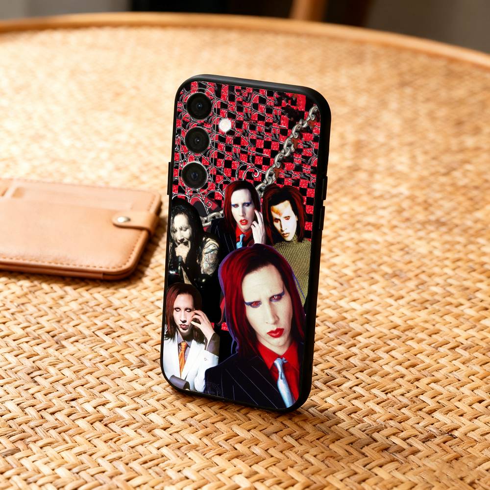

M-Manson M-MarilynS Singer Phone Case For Samsung A73,A21s,A22,A31,A32,A52,A53,A71,A80,Soft Black Shell Samsung a22 5g